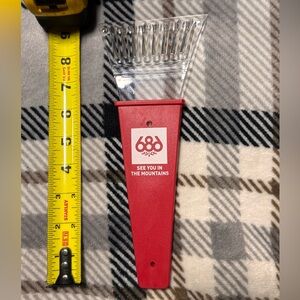 686 Red Ice Scraper with Clear Blade 9”